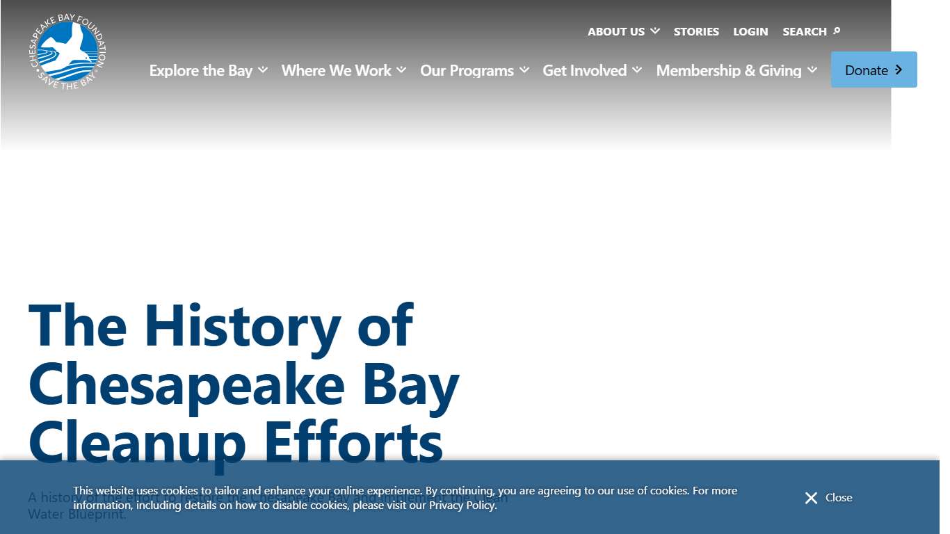 The History of Chesapeake Bay Cleanup Efforts • Chesapeake Bay Foundation